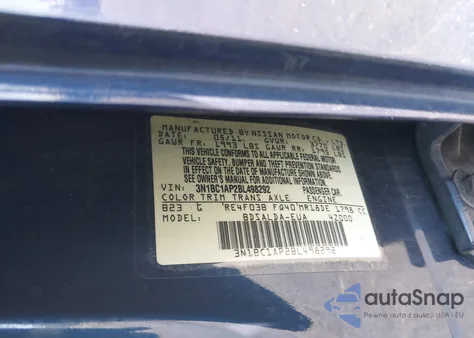 2011 Nissan Versa 1.8S from USA, damaged, VIN 3N1BC1AP2BL498292